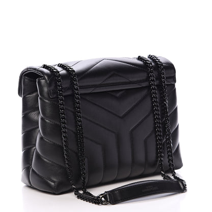 Saint Laurent Calfskin Y Quilted Monogram Small Loulou Chain Satchel Black 2 of 10