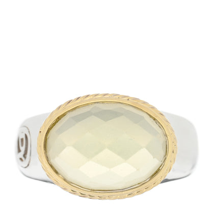 David Yurman Sterling Silver 18K Yellow Gold Citrine Domed Ring 54 6.75 1 of 4
