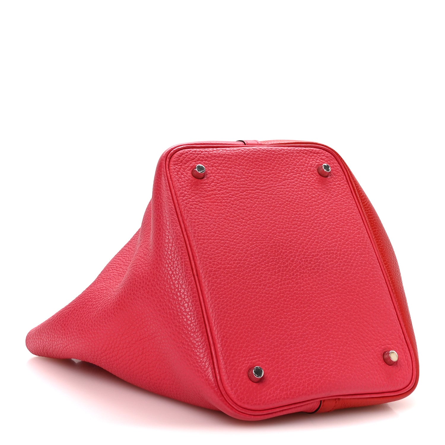Hermes Taurillon Clemence Casaque Picotin Lock 22 MM Rouge De Coeur Rose Extreme Bleu Zanzibar 4 of 12