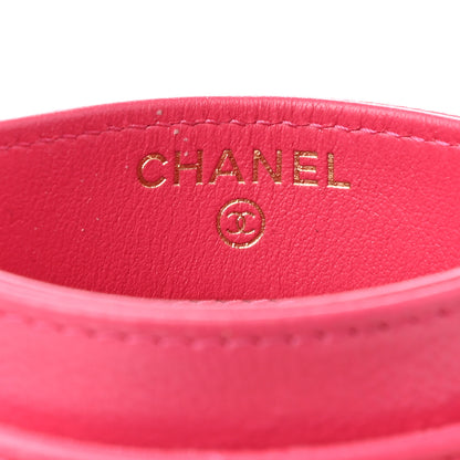 Chanel Shiny Goatskin Quilted Chanel 19 Card Holder Dark Pink 6 of 10