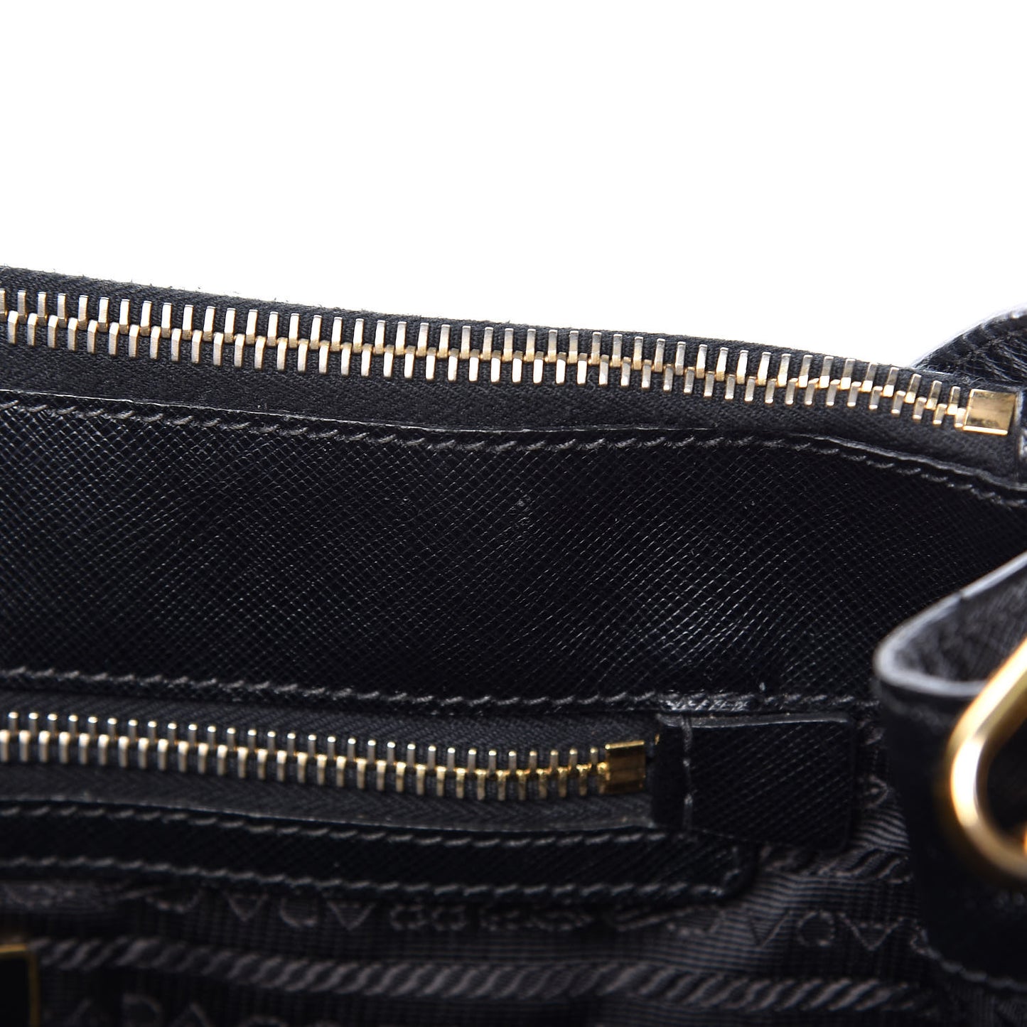 Saffiano Small Galleria Double Zip Tote Black