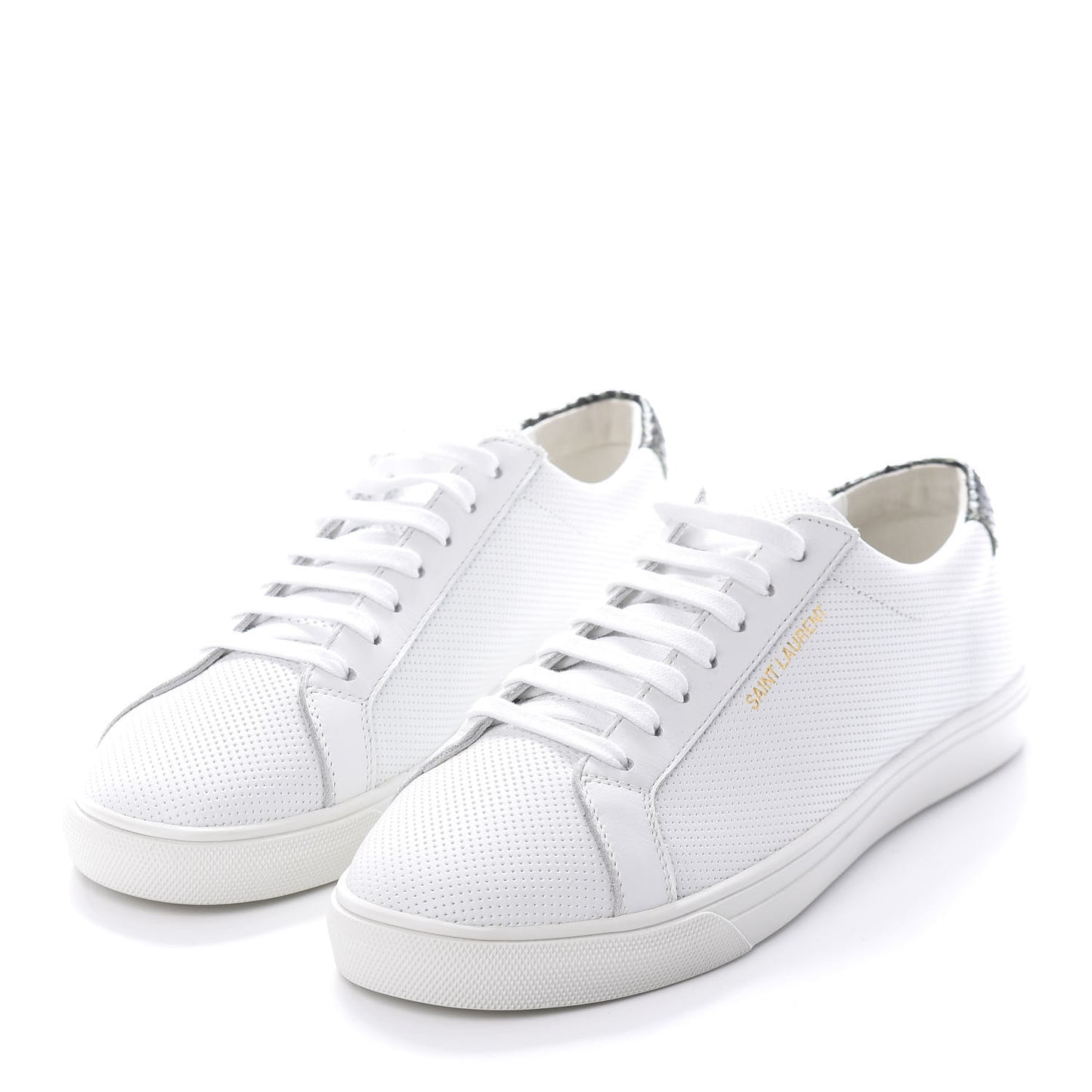 Perforated Calfskin Andy Low Top Sneakers 39 White