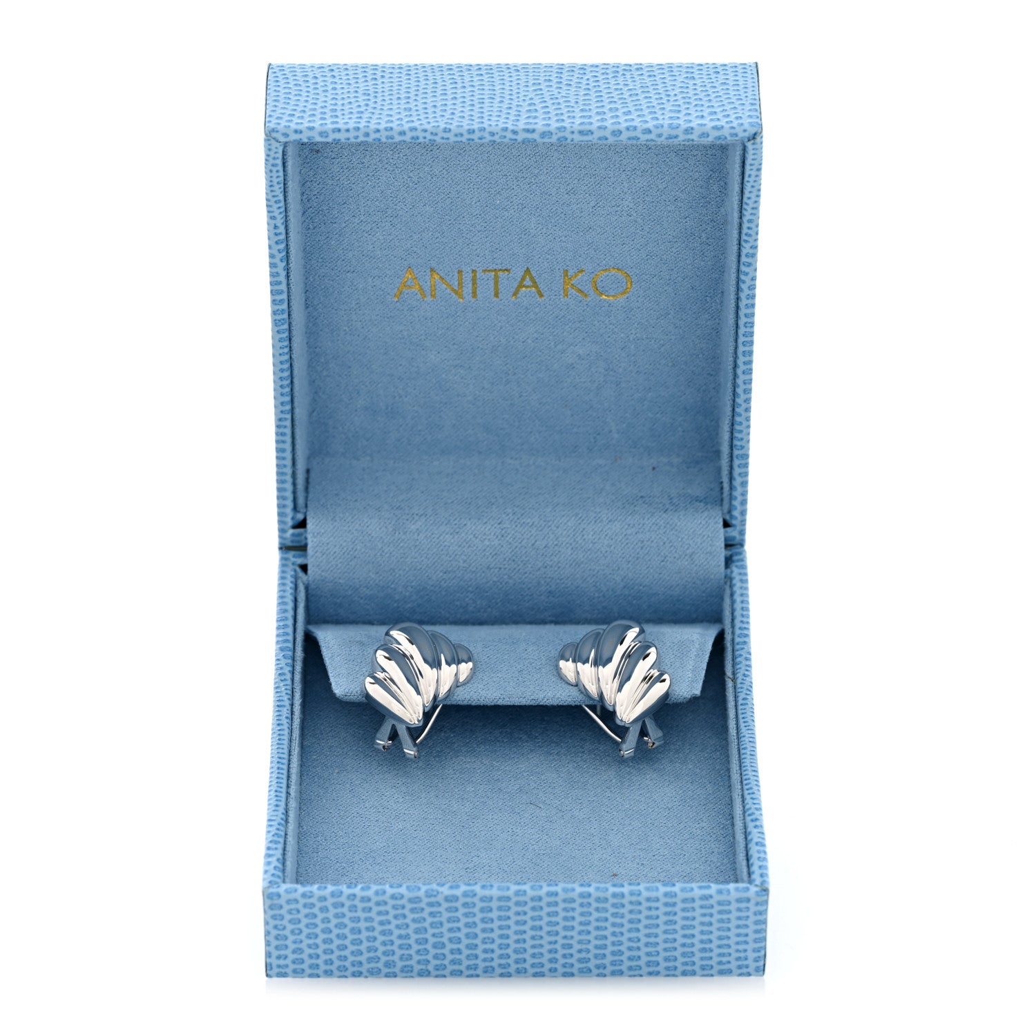 Anita Ko 18K White Gold Croissant Earrings 5 of 5