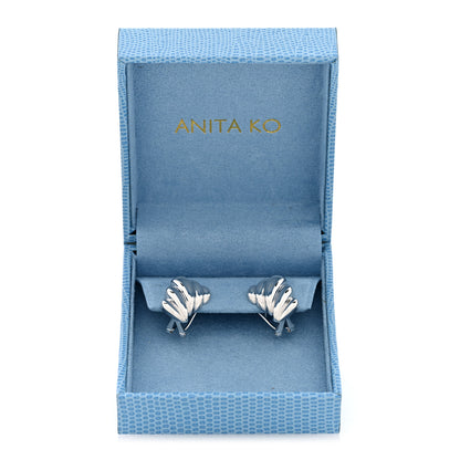 Anita Ko 18K White Gold Croissant Earrings 5 of 5