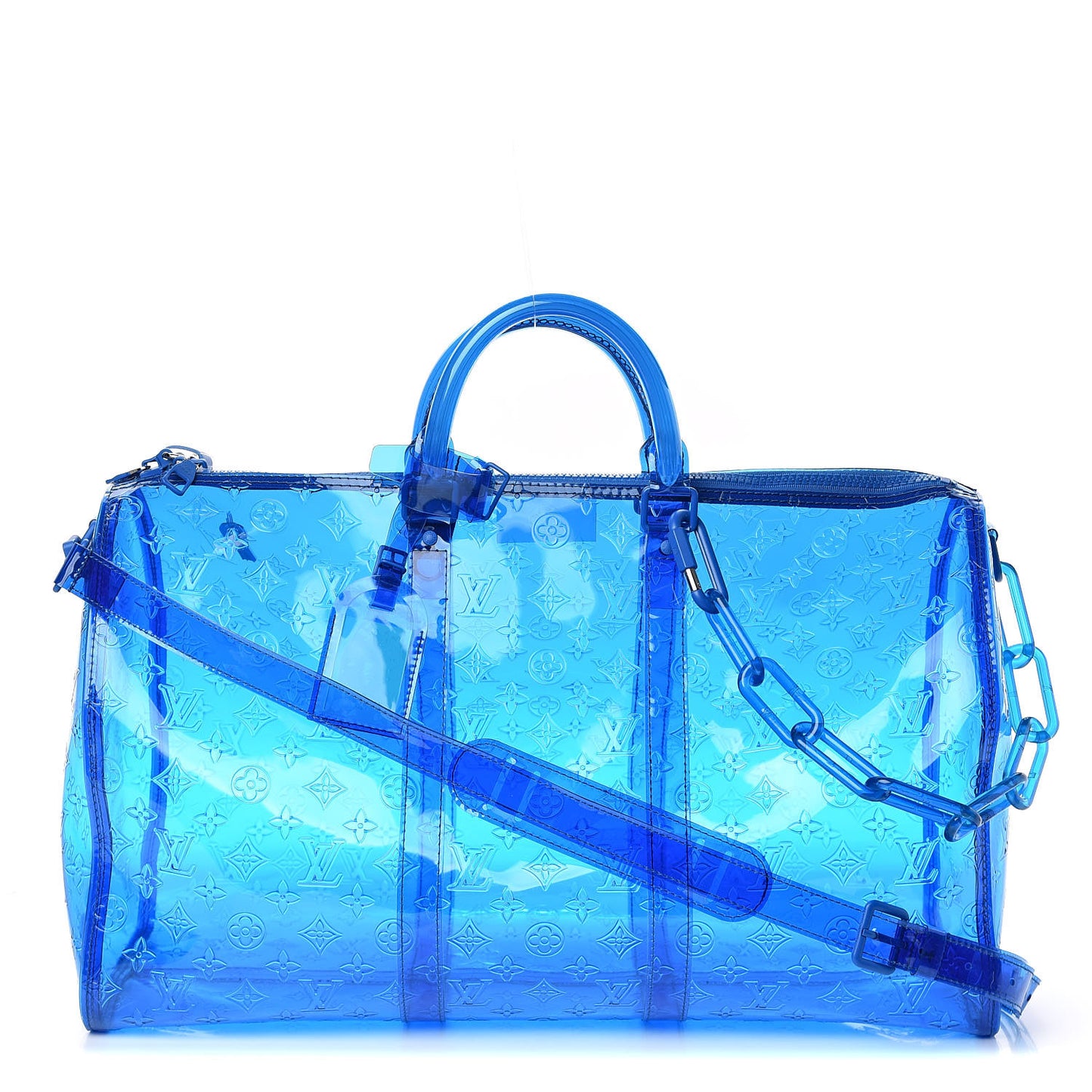 PVC Monogram Keepall Bandouliere 50 Blue