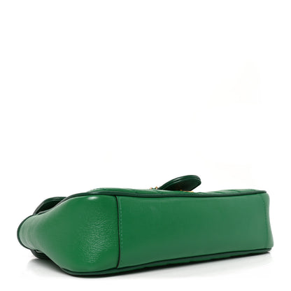 Gucci Azalea Calfskin Enamel Matelasse Diagonal Small Torchon GG Marmont Shoulder Bag New Shamarock Emerald 4 of 10