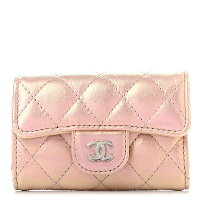 Chanel Iridescent Calfskin Quilted Classic 4 Key Holder Wallet Pink 1 of 8