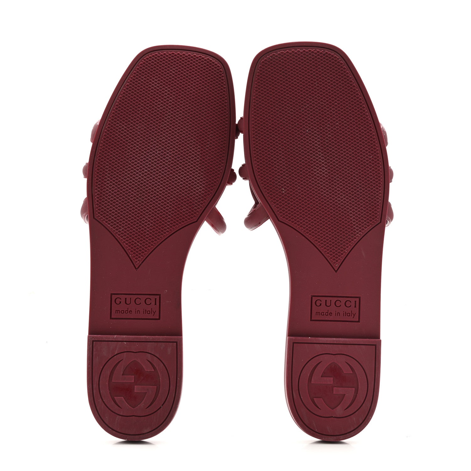 Gucci Rubber Interlocking G Womens Slide Sandals 35 Rosso Ancora 6 of 11