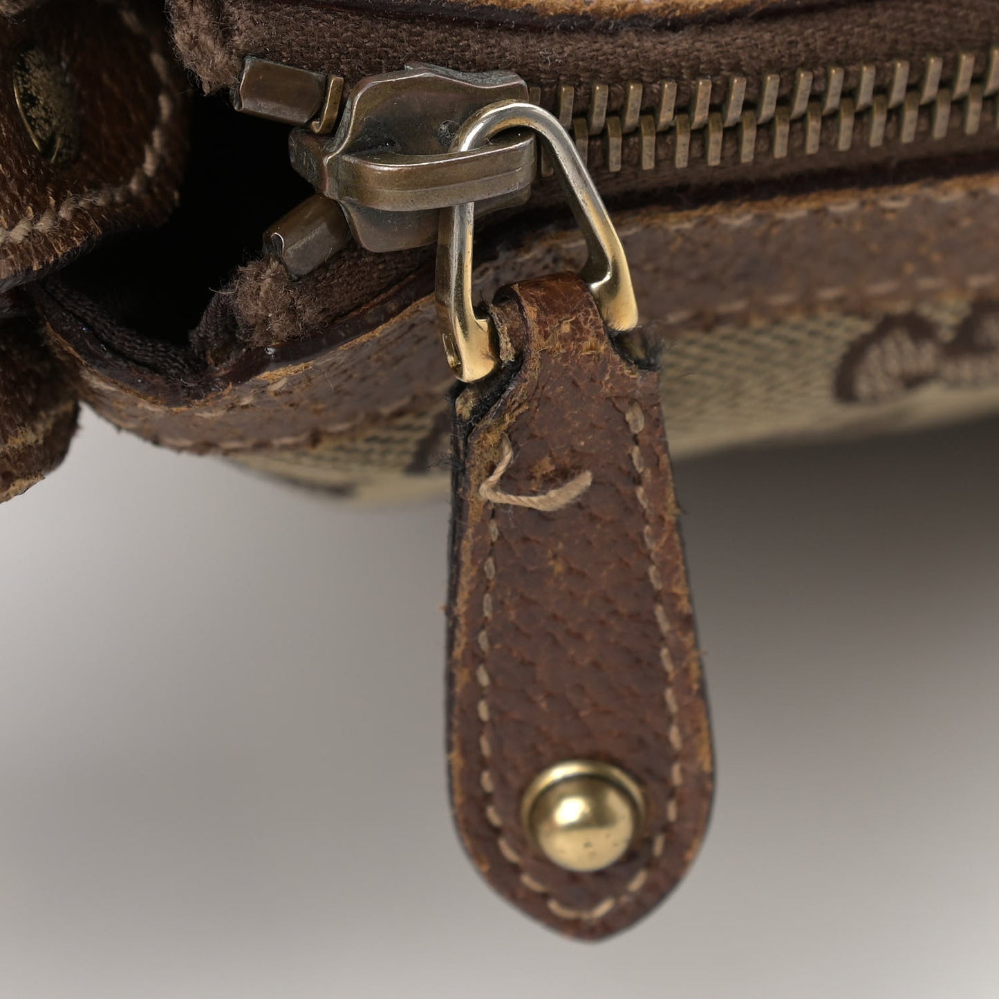 Monogram Web Studded Pelham Shoulder Bag Dark Brown