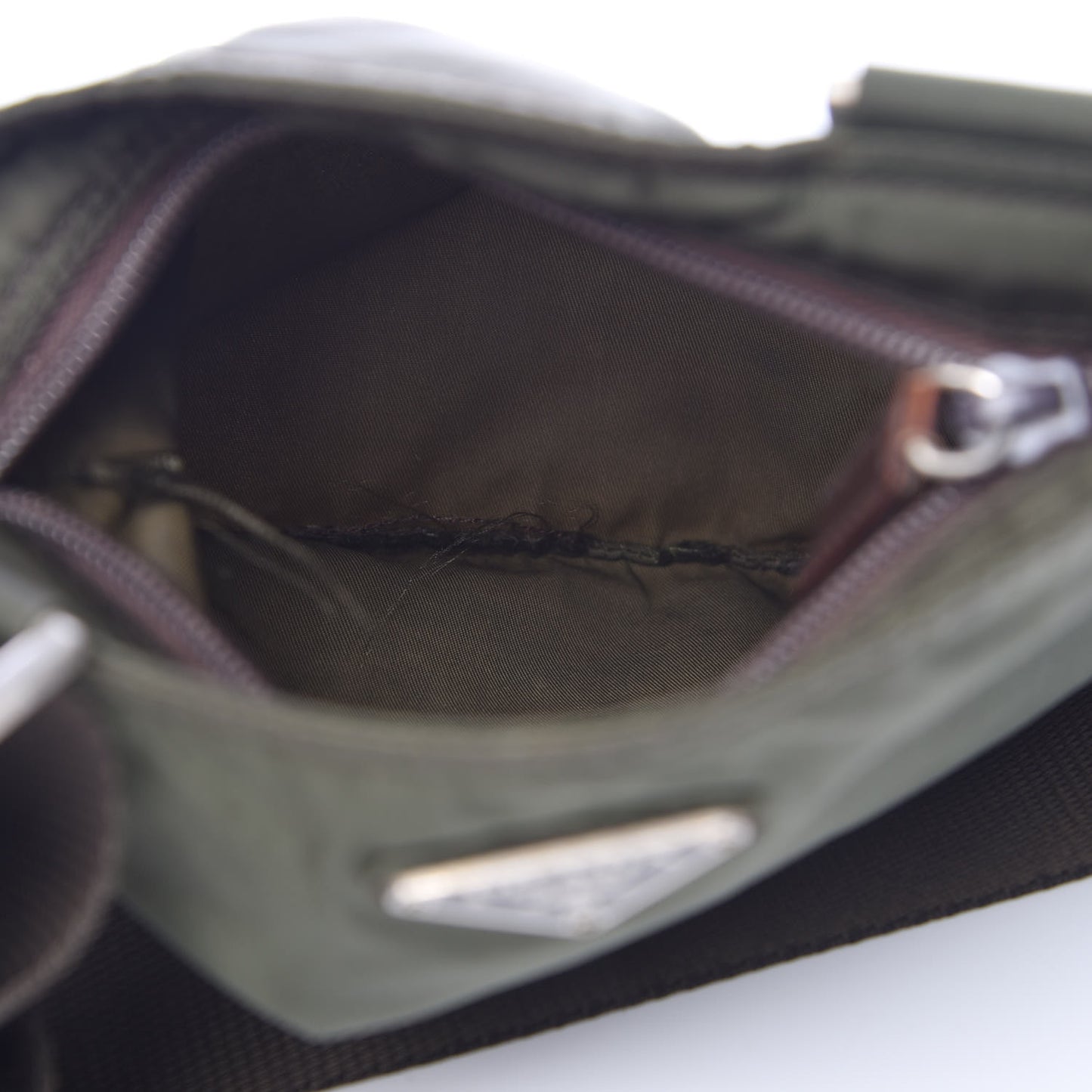 Tessuto Nylon Small Flat Messenger Bag Mimetico