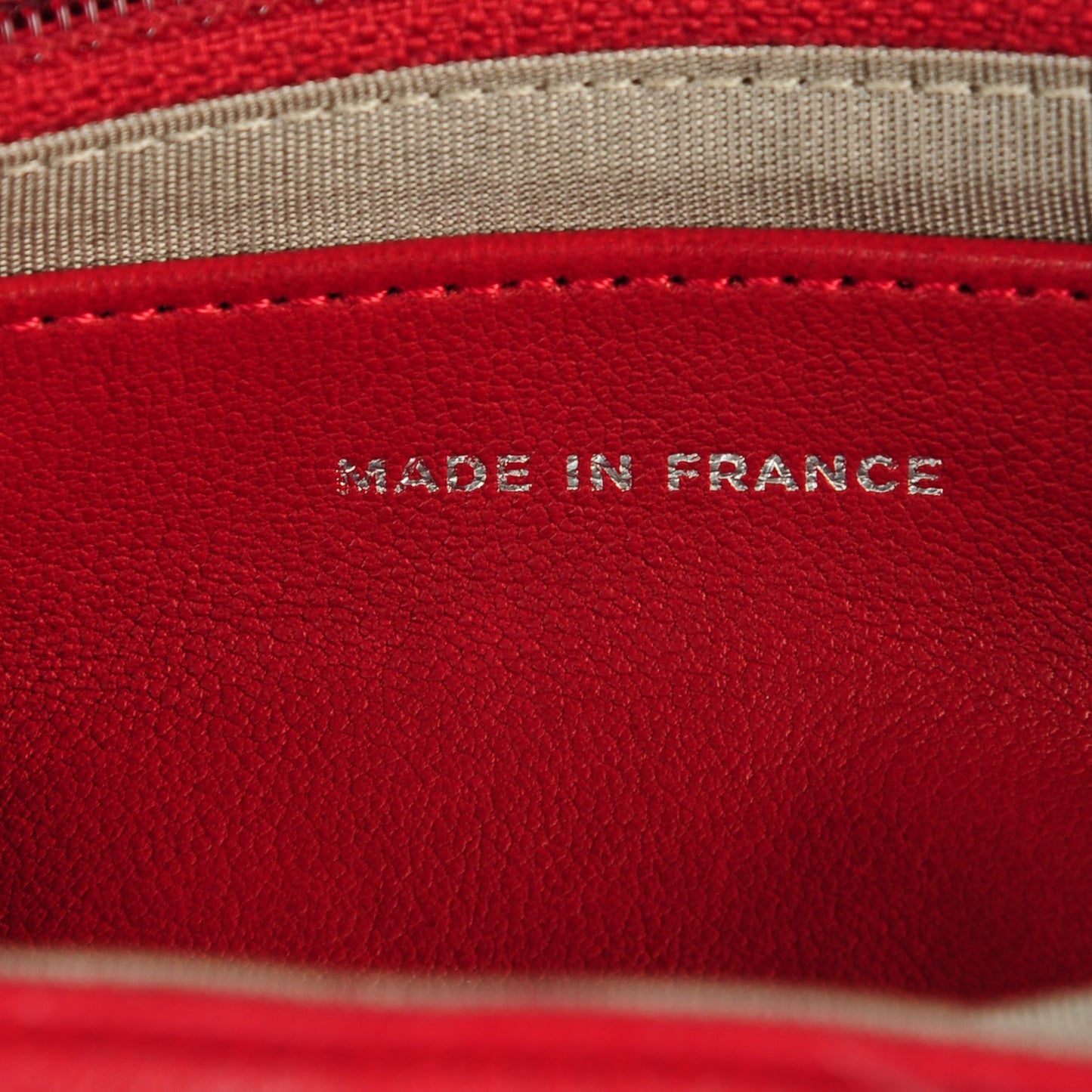 Lambskin Half Moon Wallet On Chain WOC Red