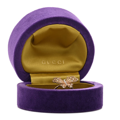 Gucci 18K Yellow Gold Diamond Butterfly Ring 57 8 5 of 5