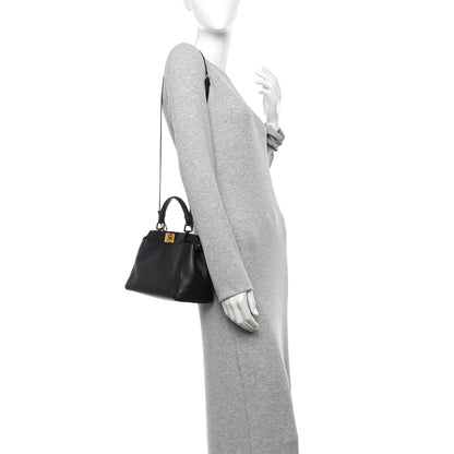 Fendi Nappa Mini Peekaboo Iconic Satchel Black 2 of 11