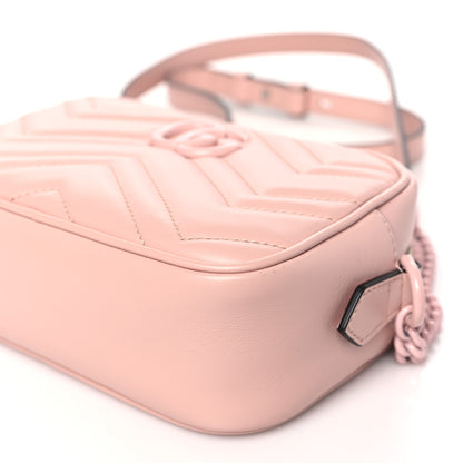 Gucci Calfskin Matelasse Monochrome Mini GG Marmont Chain Shoulder Bag Perfect Pink 10 of 13