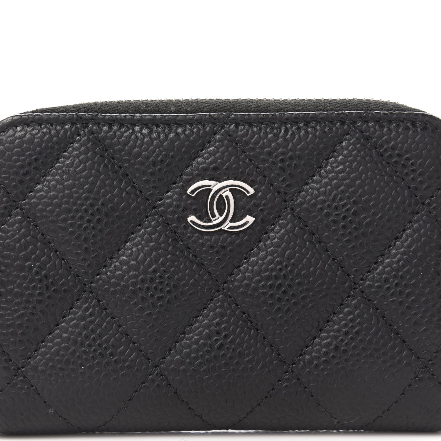 Chanel Caviar Quilted Zip Coin Purse Black 10 of 10