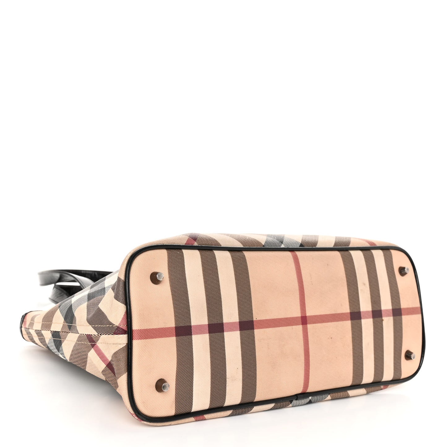 Patent Trim Nova Check Shopper Tote Black