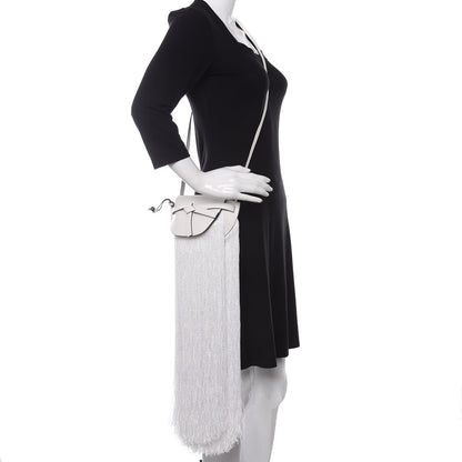 Loewe Calfskin Mini Fringe Gate Crossbody Bag White 2 of 10