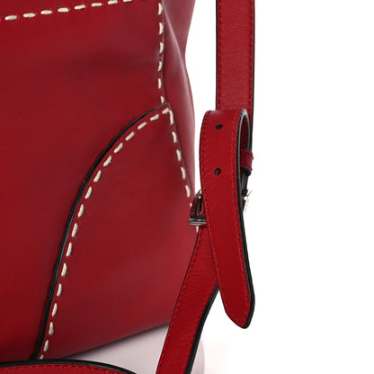Prada City Calf Small Stitched Twin Pocket Tote Fuoco 12 of 13