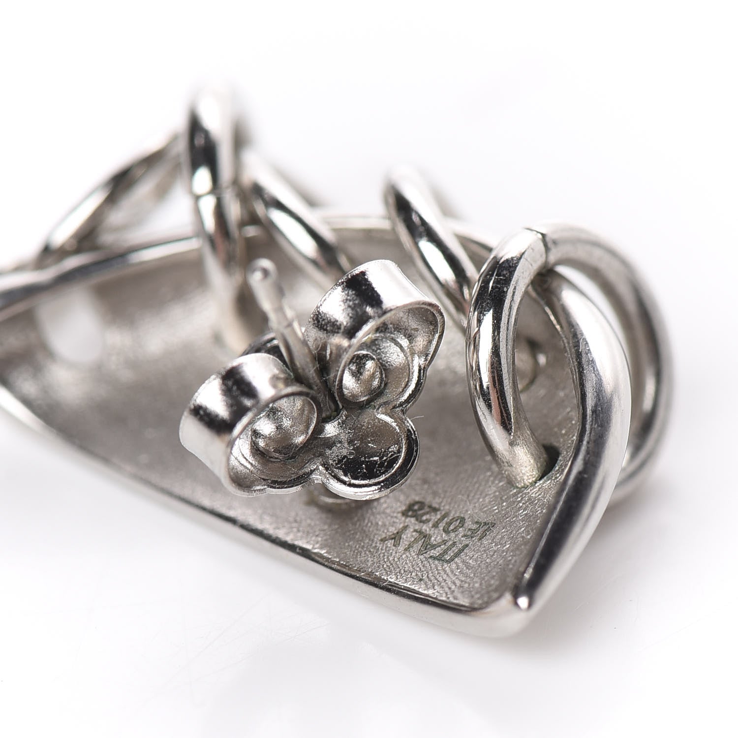 Louis Vuitton Brass Bionic Earrings Palladium 4 of 5