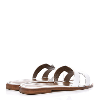 Hermes Box Calfskin Oran Sandals 36 White 4 of 9