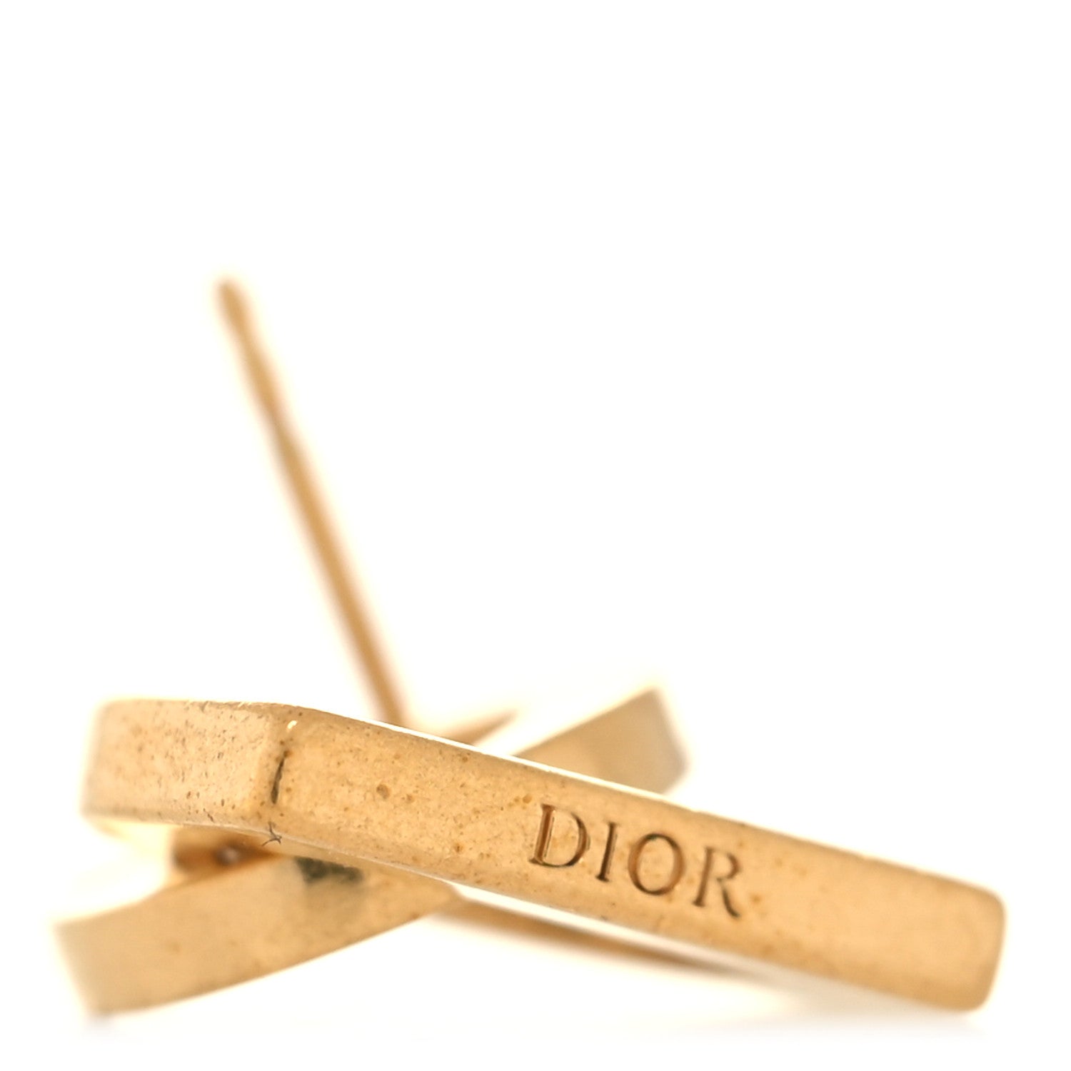 Christian Dior Metal CD Earrings Gold 4 of 5