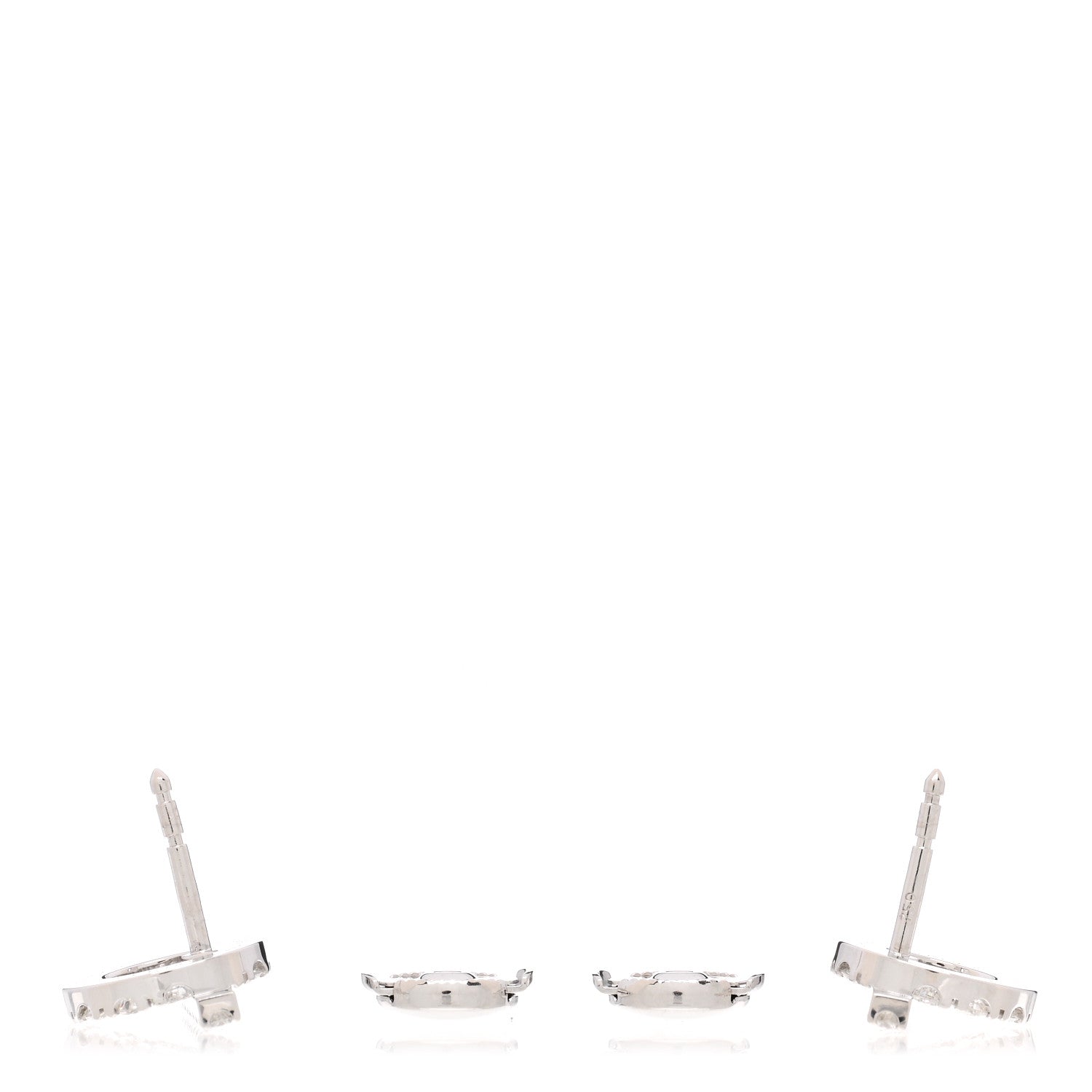 Hermes 18K White Gold Diamond Finesse Earrings 3 of 5