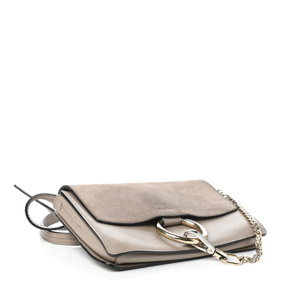 Chloe Suede Calfskin Small Faye Shoulder Bag Motty Grey 4 of 13
