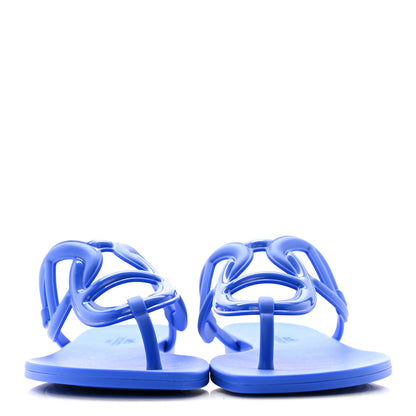 Hermes Rubber Womens Egerie Sandals 38 Bleu Outremer 3 of 10