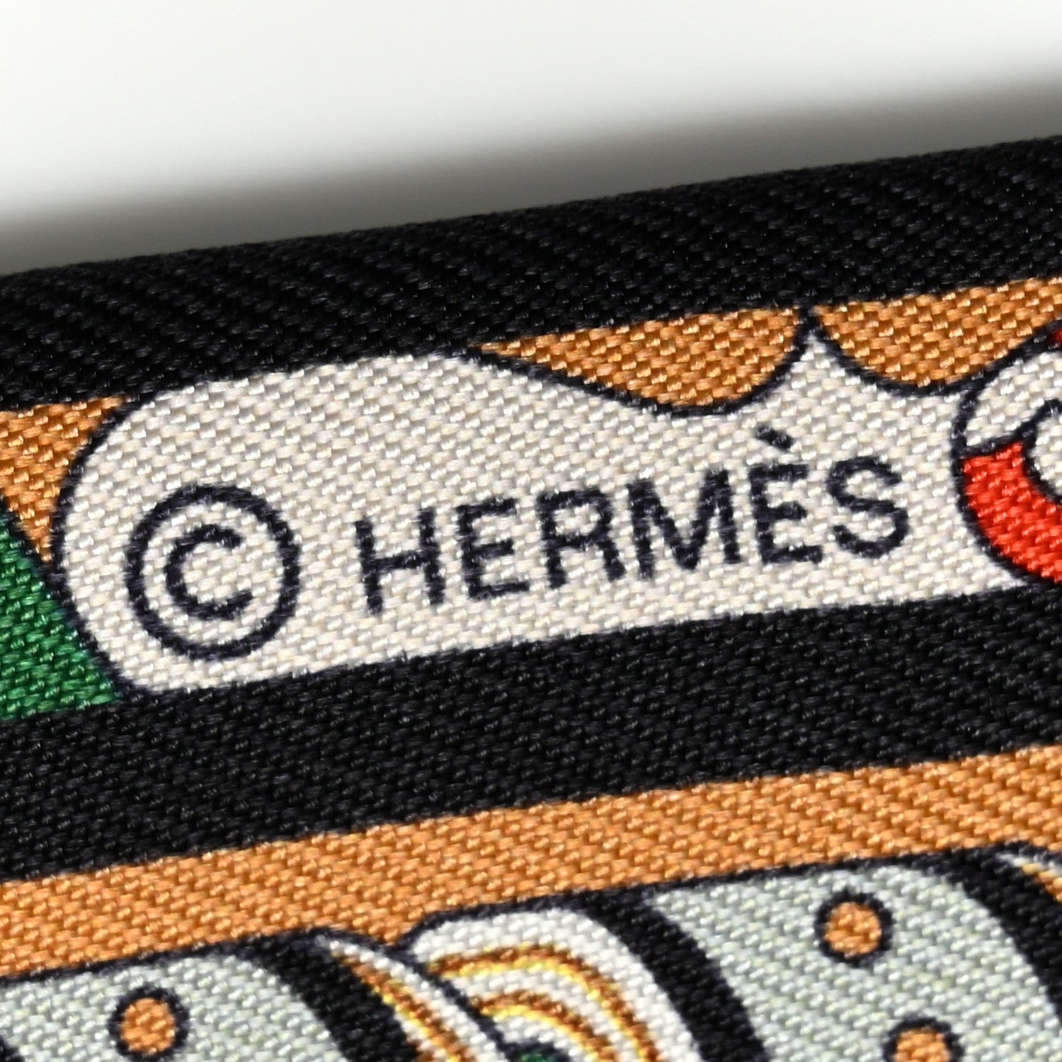 Hermes Silk Harnais En Rosace Twilly Vert Beige Vermillion 4 of 4