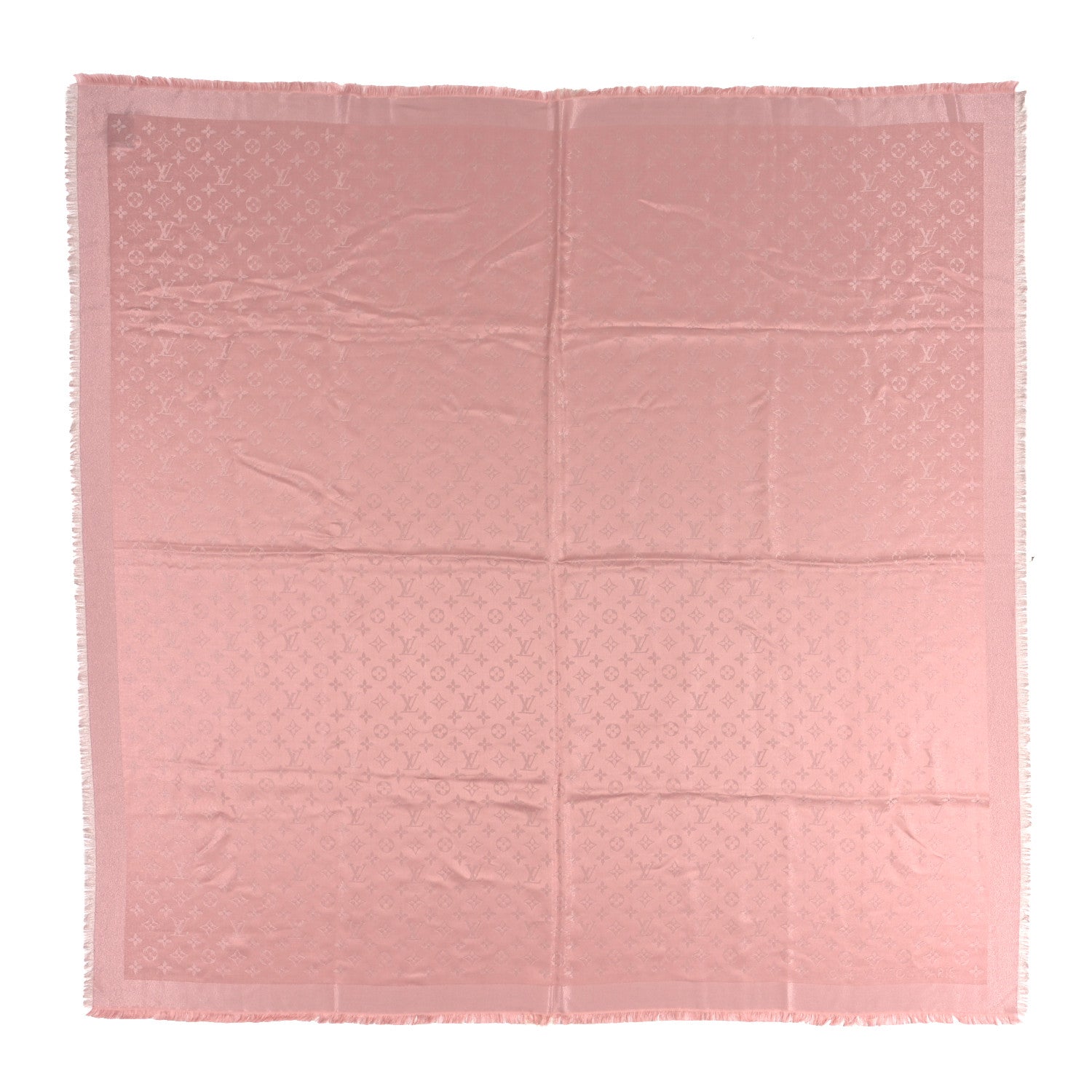 Louis Vuitton Silk Lurex Wool Monogram Shine Shawl Rose Velours 1 of 3