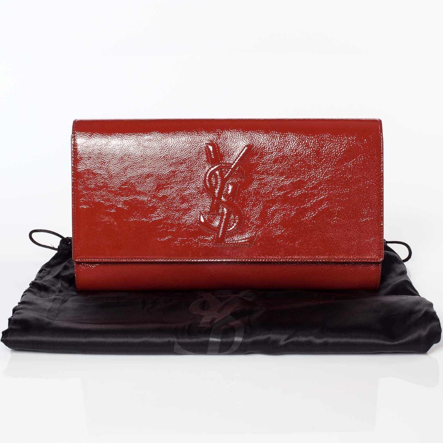 Saint Laurent Patent Belle de Jour Clutch Burnt Orange 9 of 9