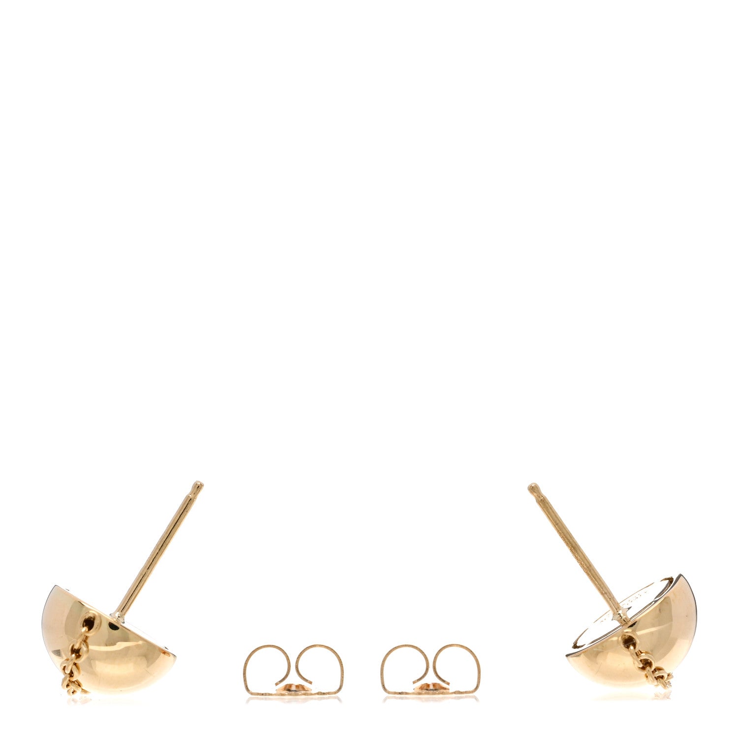Tiffany 18K Yellow Gold HardWear Bolt Ball Earrings 3 of 4