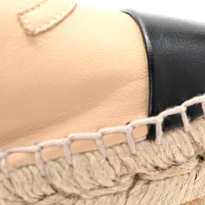 Chanel Lambskin CC Espadrilles 37 Beige Black 10 of 11
