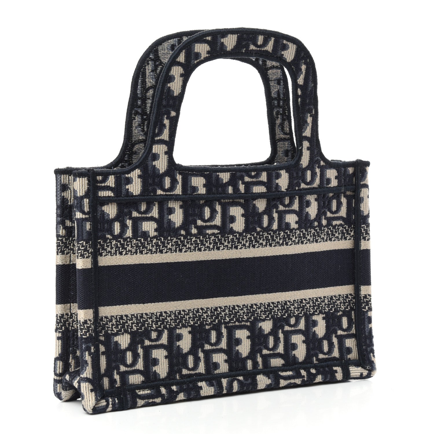 Christian Dior Oblique Mini Book Tote Blue Multicolor 3 of 10