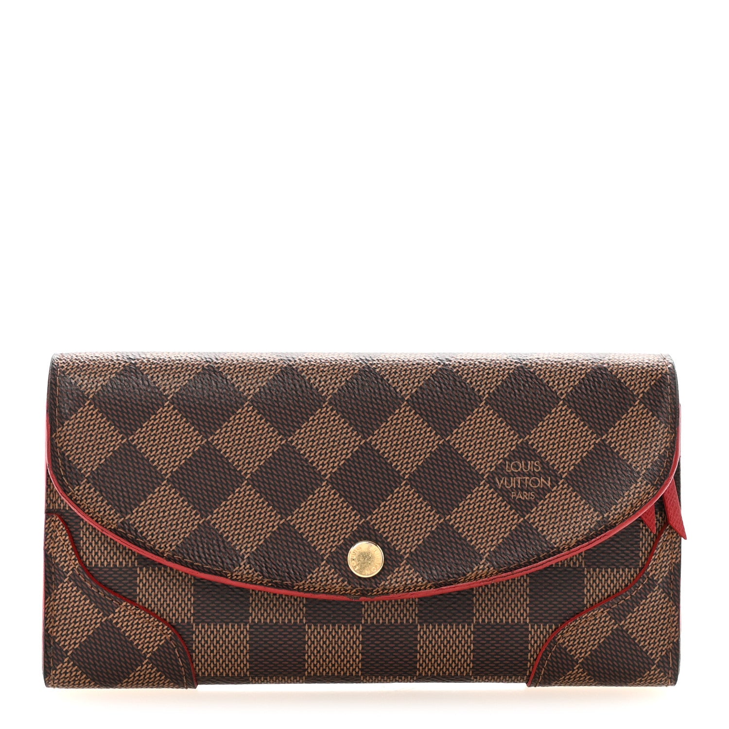 Louis Vuitton Damier Ebene Caissa Wallet Cherry 1 of 7