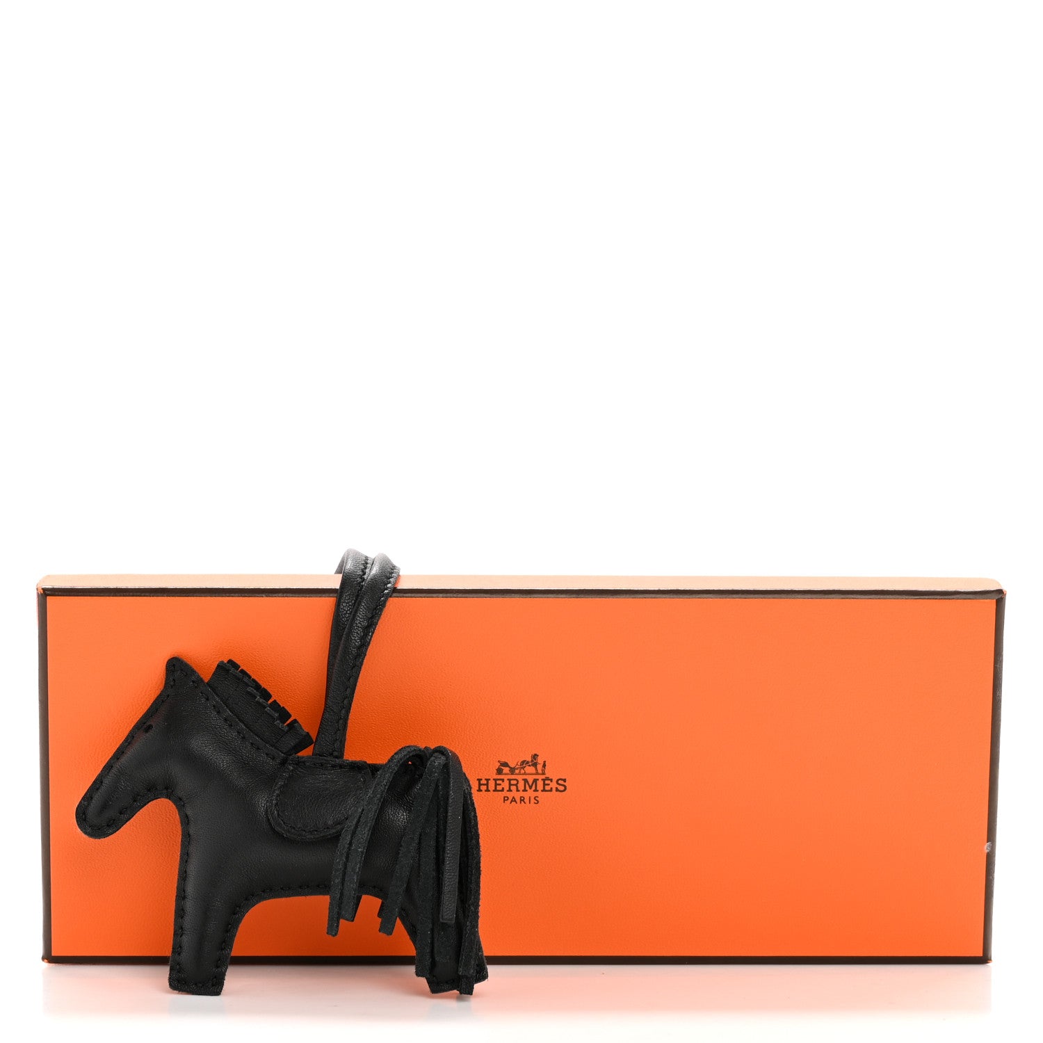 Hermes Milo Lambskin Grigri Rodeo Horse Bag Charm PM So Black 5 of 5