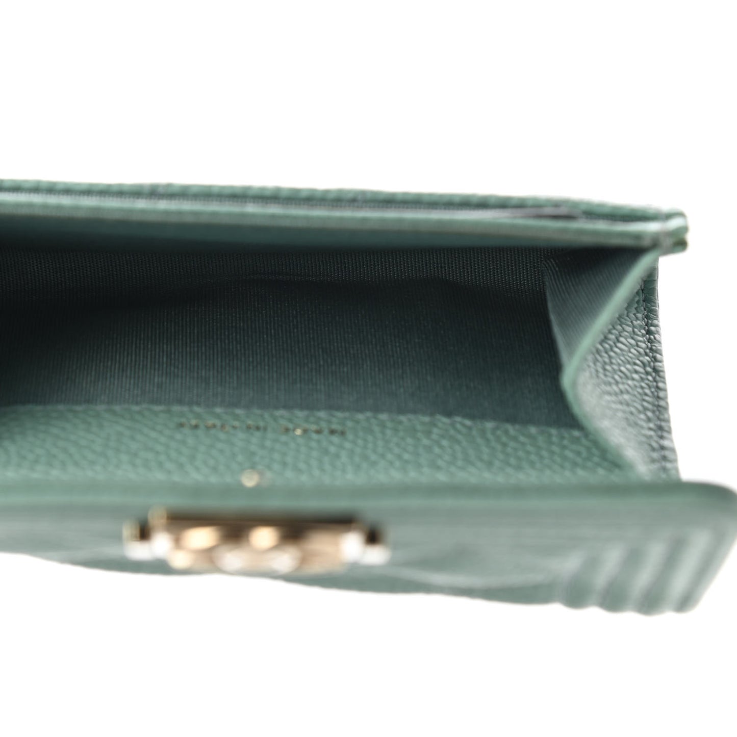 Caviar Quilted Boy Flap Card Holder Light Blue