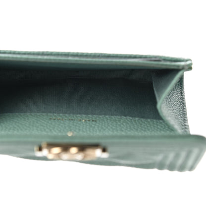 Chanel Caviar Quilted Boy Flap Card Holder Light Blue 5 of 9