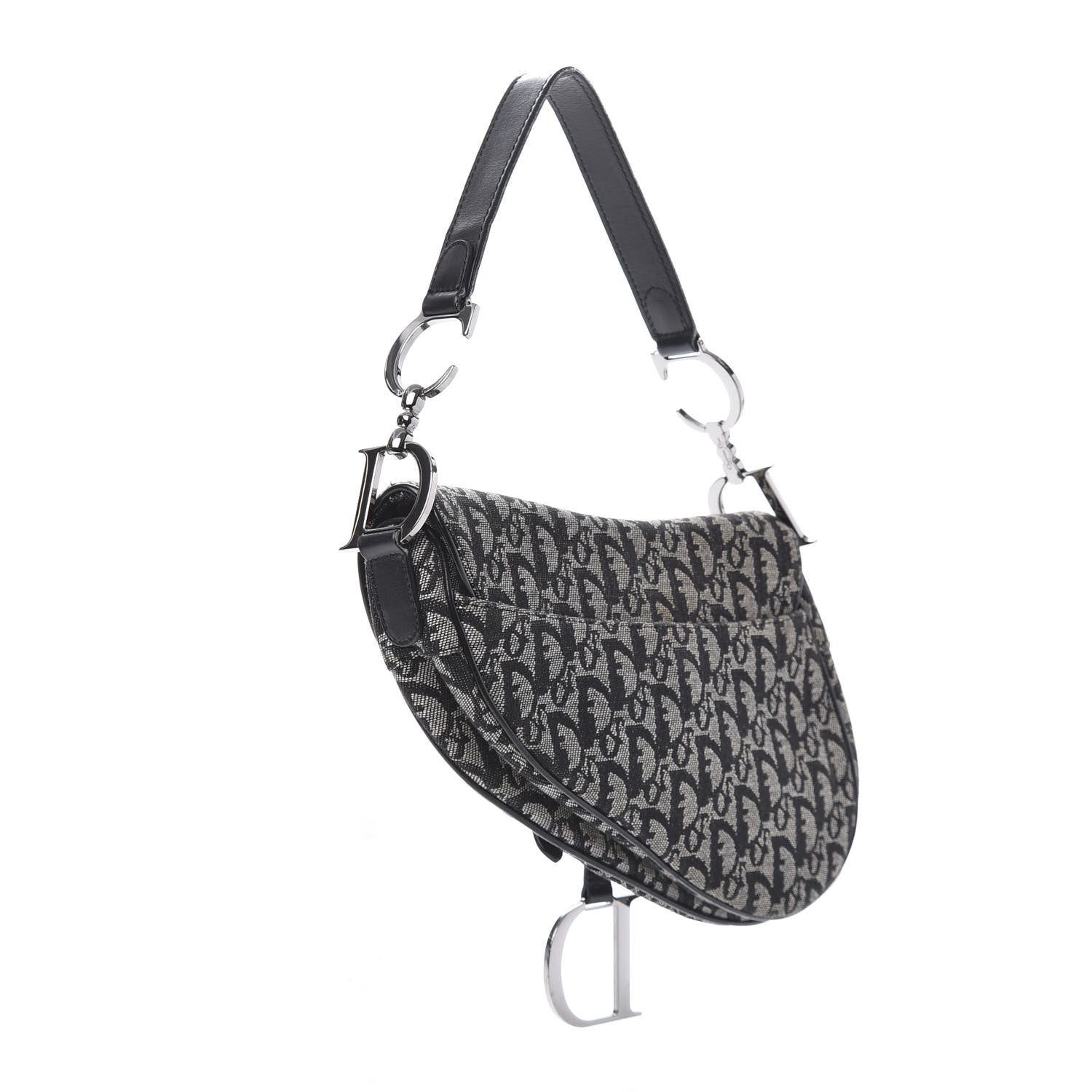 Christian Dior Monogram Saddle Bag Black 4 of 12