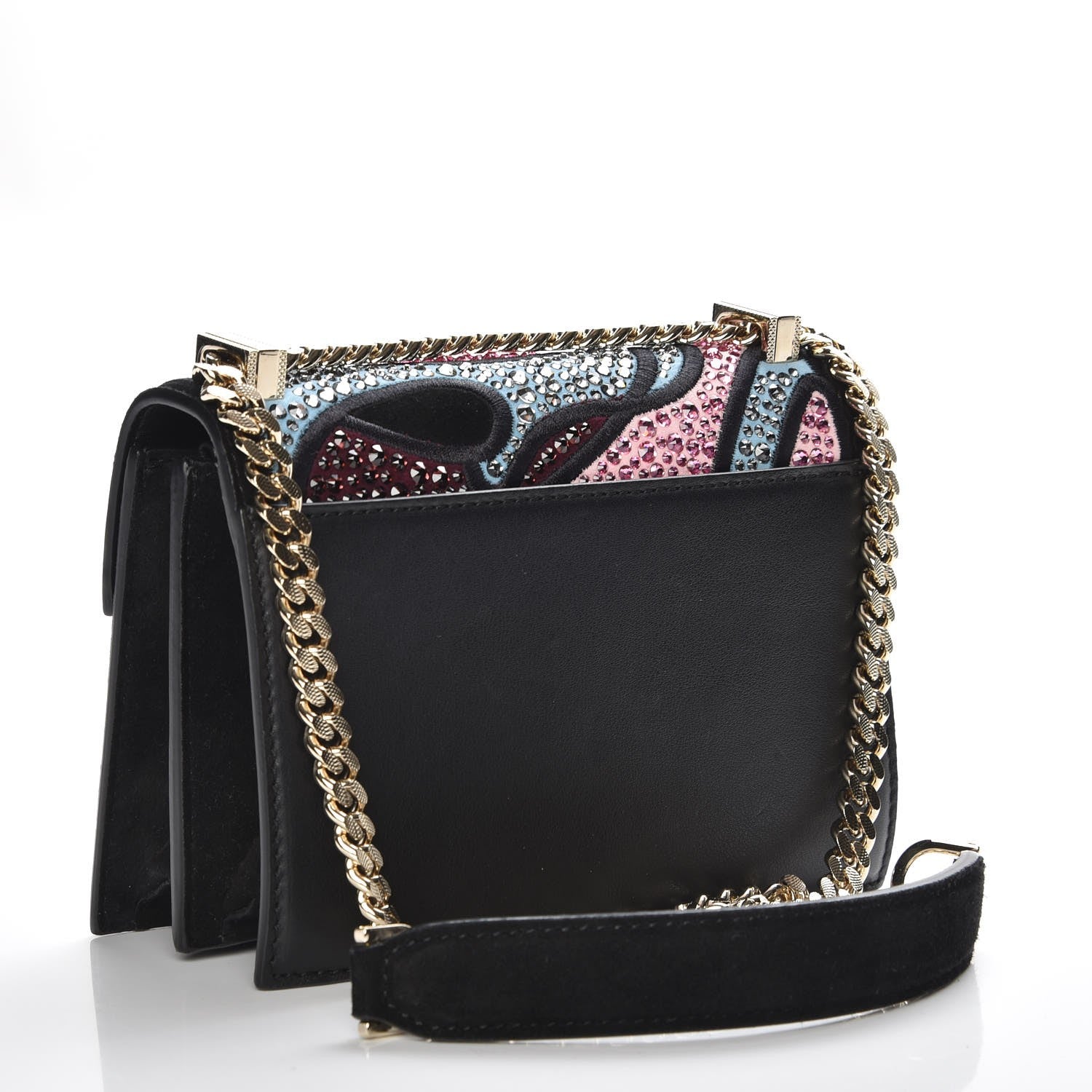 Versace Nappa Crystal Small Baroccoflage Diamante Flap Black 3 of 6