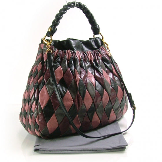 Leather Patchwork Harlequin Pink