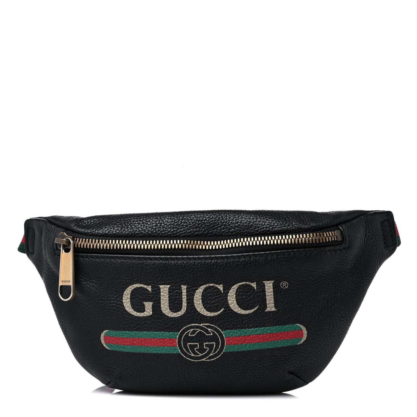 Grained Calfskin Small Logo Belt Bag Black