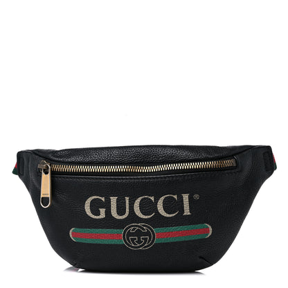 Gucci Grained Calfskin Small Logo Belt Bag Black 1 of 13