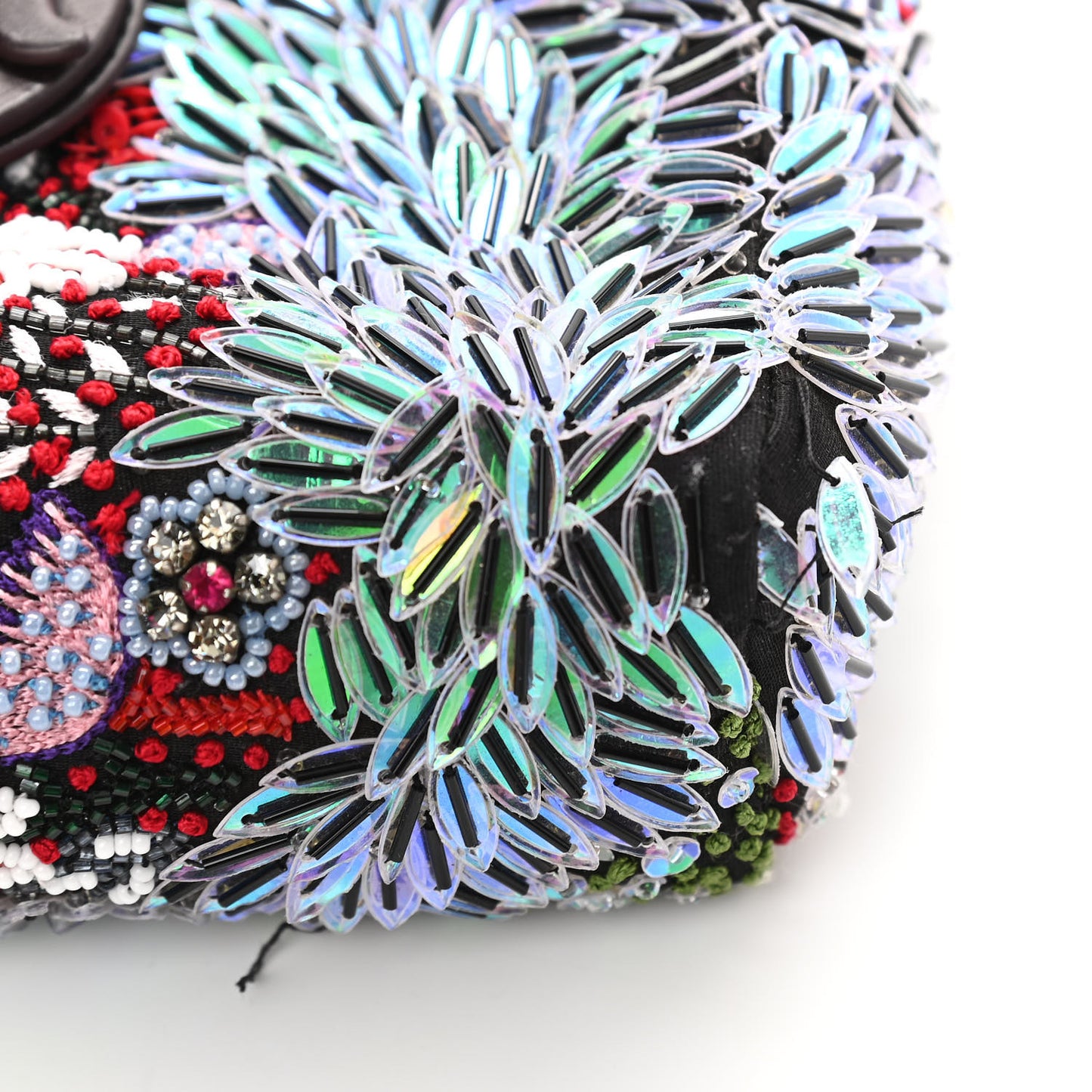 Calfskin Embroidered Sequin East West Lady Dior Multicolor