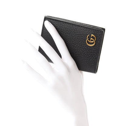 Gucci Calfskin Boar Effect GG Marmont Card Case Black 2 of 11