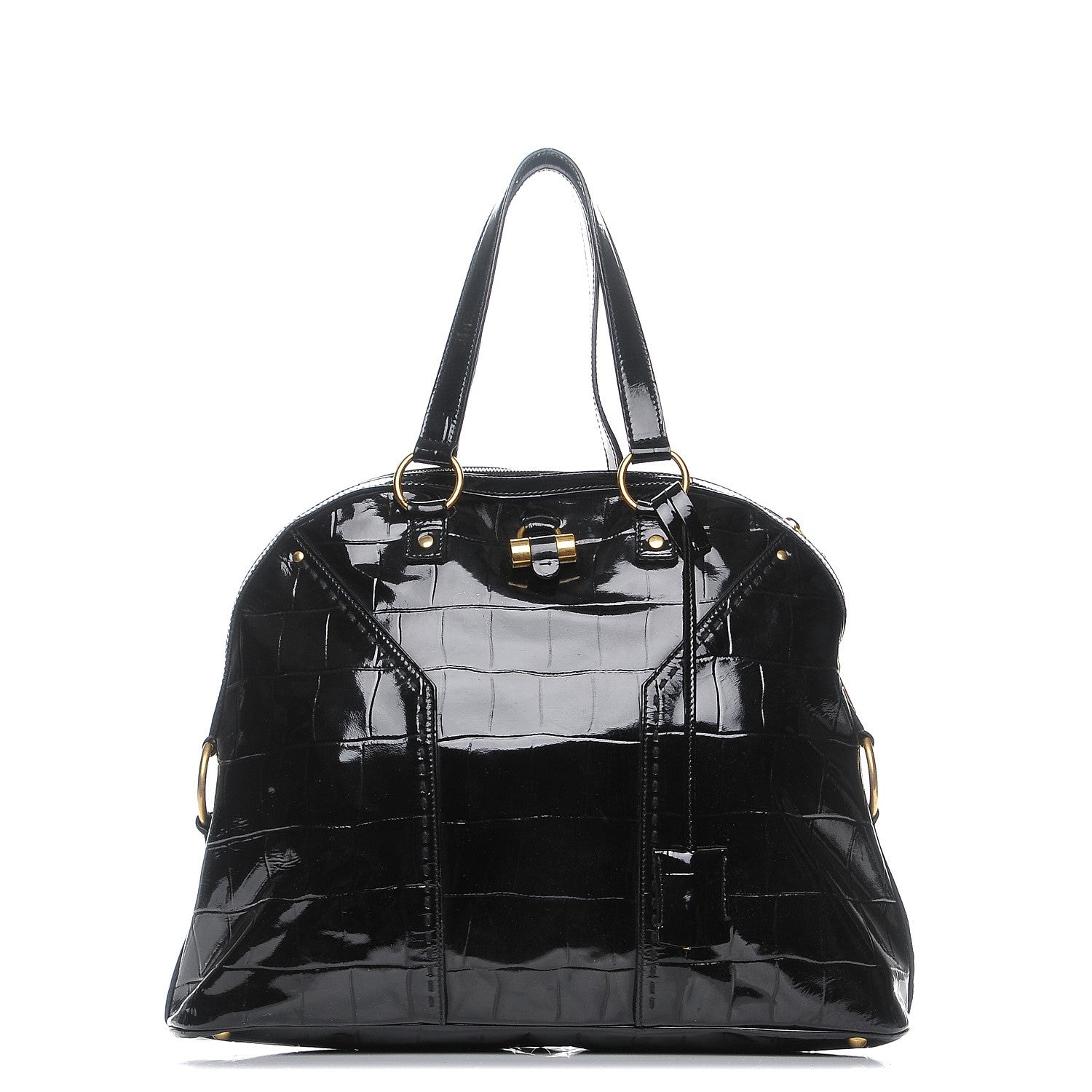 Saint Laurent Patent Croc Oversized Muse Black 1 of 7