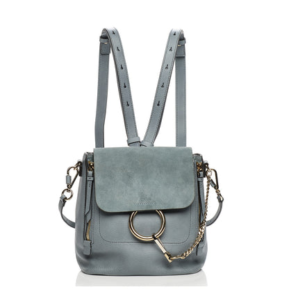 Chloe Suede Calfskin Small Faye Backpack Cloudy Blue 1 of 8