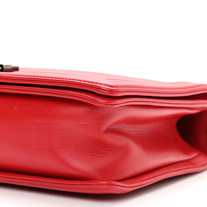 Chanel Lambskin Embossed New Medium Boy Cube Flap Red 9 of 10