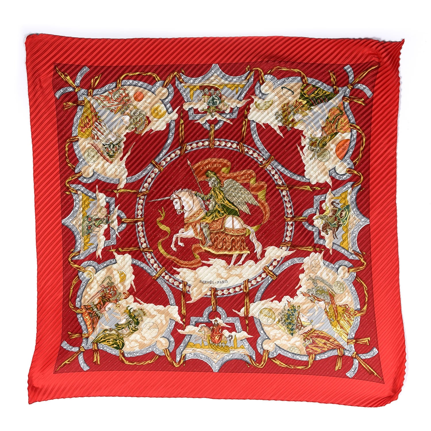 Hermes Silk Plisse Pythagore Scarf 90 1 of 7