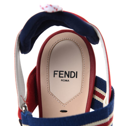Fendi Technical Mesh FF Colibri 85mm Slingback Pumps 36 Tobacco Moro Zaffiro Ciliegia Rosso 8 of 10